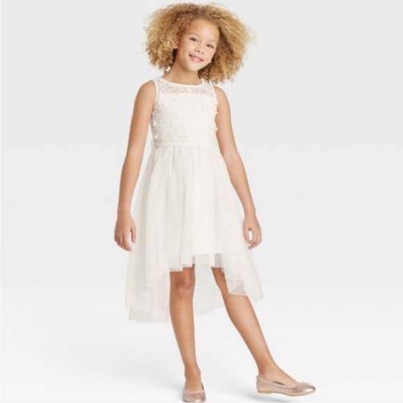 Cat & Jack Other - 🤍 Cat & Jack White Lace/Tulle Dress - Girls Size XS (4/5) - Like New, Worn Once
